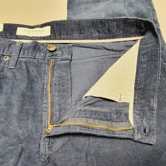 Sonoma Dark Blue Corduroy Pants - Straight Fit - NWT - 34x30 - Mens - Picture 7 of 8